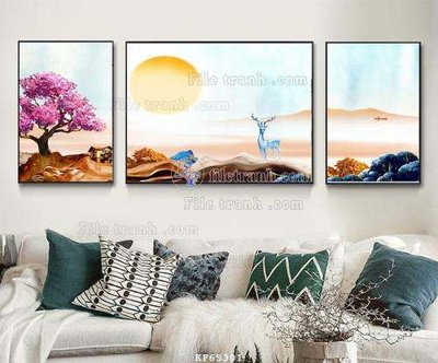 File tranh trang trí File tranh hiện đại pha lê gương KF65301 (file gốc)