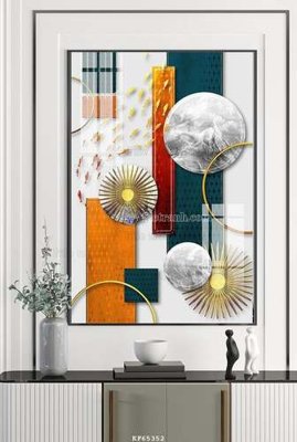 File PSD File tranh hiện đại pha lê gương KF65352 (bản gốc) cho nhà in