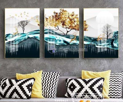 File tranh File tranh hiện đại pha lê gương KF65415 (ảnh gốc) in trần nhà