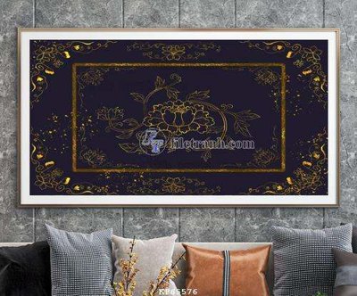 File in trần File tranh hiện đại pha lê gương KF65576 (bản gốc) mây trời