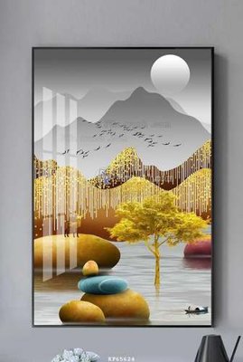 File gốc File tranh hiện đại pha lê gương KF65624 (in lụa) tranh mã đáo