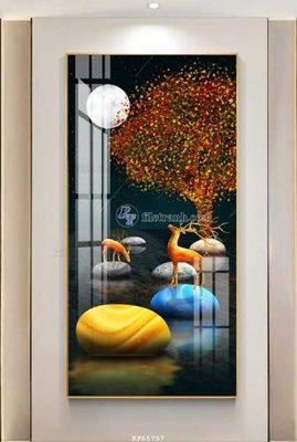 File ảnh File tranh hiện đại pha lê gương KF65757 (gốc) in PP, decal