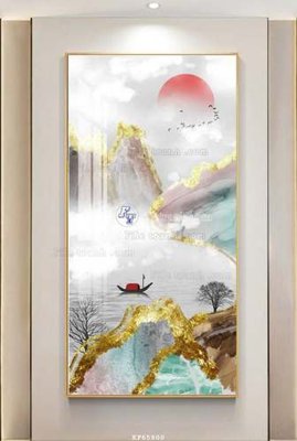 Download file gốc File tranh hiện đại pha lê gương KF65800 (in lụa) tranh 3D