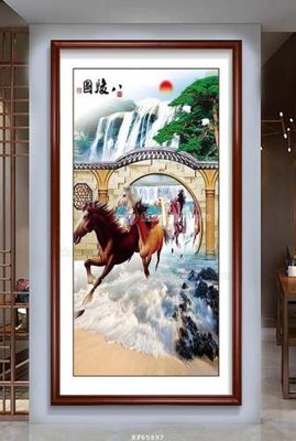 File gốc File tranh hiện đại pha lê gương KF65897 (in lụa) tranh thuận buồm