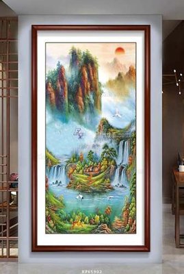 File in lụa File tranh hiện đại pha lê gương KF65902 (hoa văn) File tranh hiện đại pha lê gương KF65902