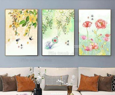 File in lụa File tranh hiện đại pha lê gương KF65946 (tân cổ điển) File tranh hiện đại pha lê gương KF65946