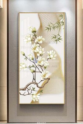 File in mica File tranh hiện đại pha lê gương KF66057 (bản gốc) làm vách ngăn