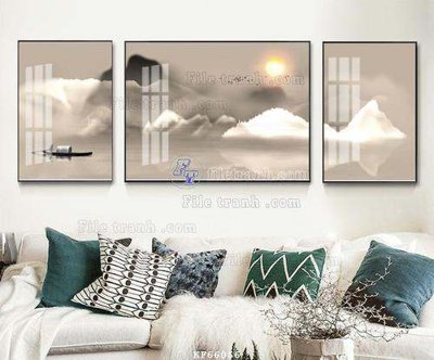 File in trần File tranh hiện đại pha lê gương KF66066 (bản gốc) 5D