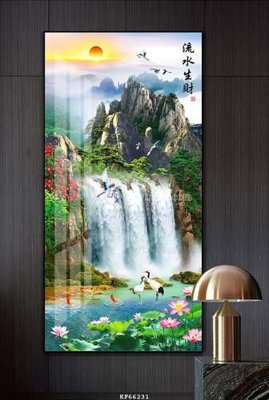 File gốc File tranh hiện đại pha lê gương KF66231 (in lụa) tranh thuận buồm