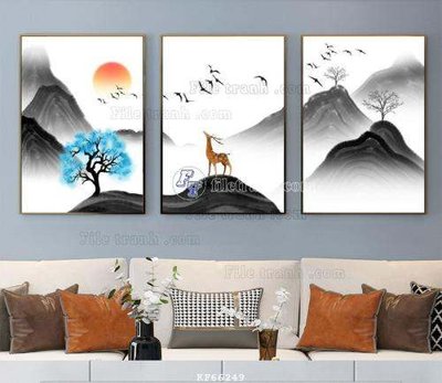 File in ấn File tranh hiện đại pha lê gương KF66249 (bản gốc) sắc nét