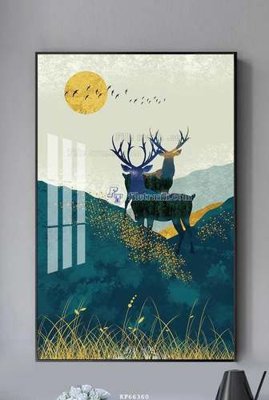 File gốc File tranh hiện đại pha lê gương KF66360 (in lụa) họa tiết 3D