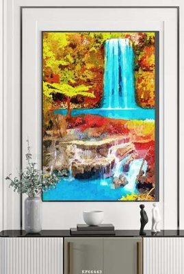 Hình ảnh file gốc in lụa File tranh hiện đại pha lê gương KF66443