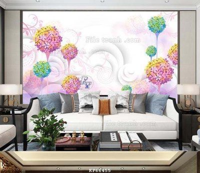 File in trần File tranh hiện đại pha lê gương KF66455 (file gốc) phong thủy