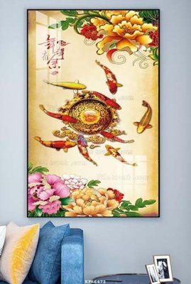 File in trần File tranh hiện đại pha lê gương KF66472 (file gốc) xuyên sáng