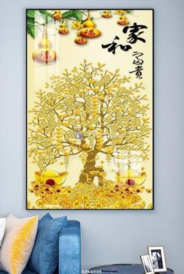 File tranh File tranh hiện đại pha lê gương KF66505 (bản gốc) in lụa dán tường