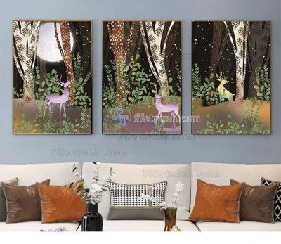 File gốc File tranh hiện đại pha lê gương KF66672 (trang trí) cho phòng khách