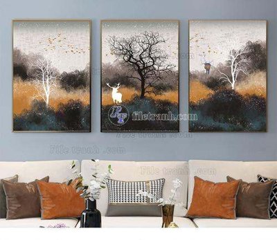 File gốc File tranh hiện đại pha lê gương KF66674 (in lụa) hoa văn cổ điển