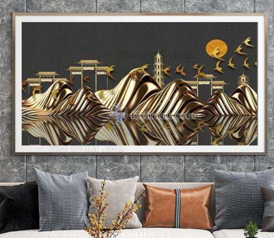 File gốc File tranh hiện đại pha lê gương KF66683 (in mica) làm bảng hiệu