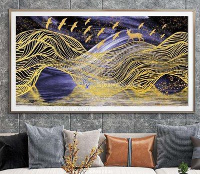 File gốc File tranh hiện đại pha lê gương KF66703 (in lụa) trang trí tường