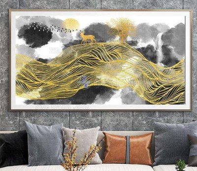 File gốc File tranh hiện đại pha lê gương KF66706 (in mica) trang trí