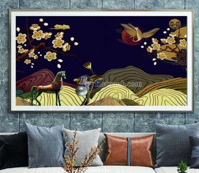 File tranh File tranh hiện đại pha lê gương KF66736 (ảnh gốc) in trần xuyên sáng