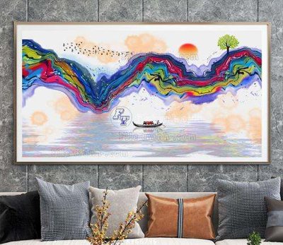 File tranh File tranh hiện đại pha lê gương KF66796 (gốc) chủ đề trừu tượng