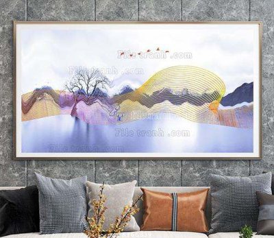 File in trần File tranh hiện đại pha lê gương KF66839 (file gốc) xuyên sáng