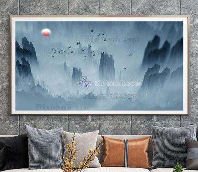 File in lụa File tranh hiện đại pha lê gương KF66860 (tân cổ điển) File tranh hiện đại pha lê gương KF66860