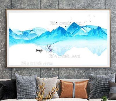 File gốc File tranh hiện đại pha lê gương KF66877 (in mica) làm bảng hiệu