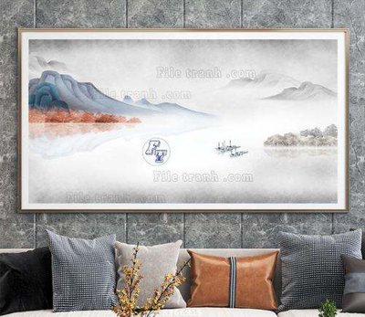 File tranh gốc in trần nhà File tranh hiện đại pha lê gương KF66915 3D