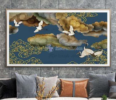 File gốc in tráng gương File tranh hiện đại pha lê gương KF66924 chi tiết