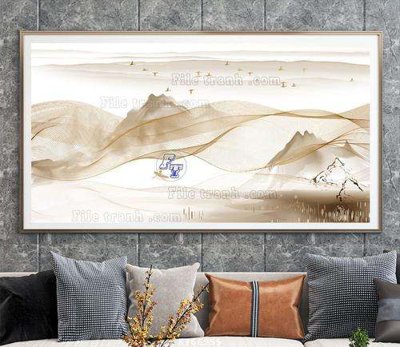 File in trần File tranh hiện đại pha lê gương KF66955 (file gốc) xuyên sáng