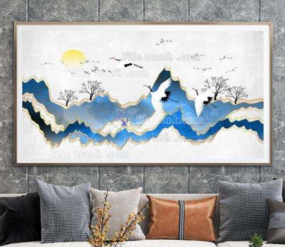 Hình ảnh file gốc File tranh hiện đại pha lê gương KF66990 cho in UV