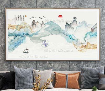 File in trần File tranh hiện đại pha lê gương KF67062 (file gốc) phong thủy