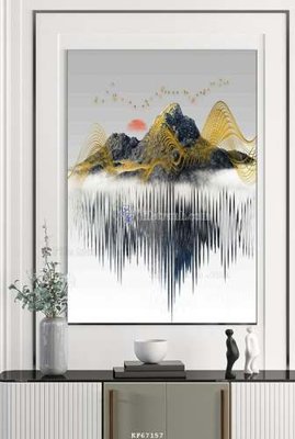 Hình ảnh file gốc in trần nhà File tranh hiện đại pha lê gương KF67157