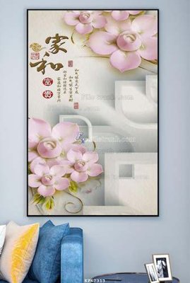 Hình ảnh file gốc in lụa File tranh hiện đại pha lê gương KF67313