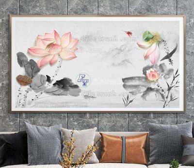 File in trần File tranh hiện đại pha lê gương KF67350 (bản gốc) phong cảnh