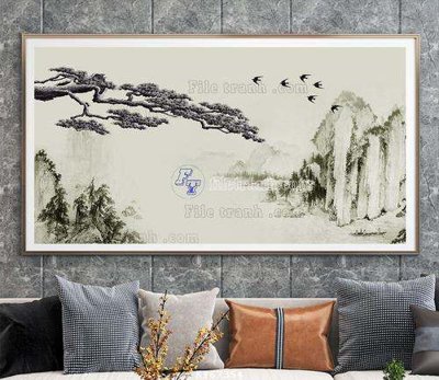 Ảnh mô tả file gốc in mica File tranh hiện đại pha lê gương KF67354