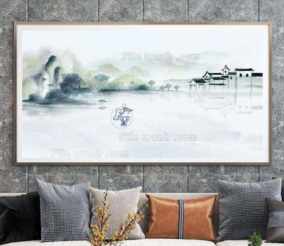 File gốc File tranh hiện đại pha lê gương KF67520 (in lụa) tranh phong thủy