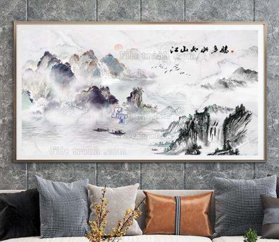 Hình ảnh file gốc in trần nhà File tranh hiện đại pha lê gương KF67532