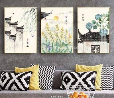 Tải file tranh gốc File tranh hiện đại pha lê gương KF67580 chất lượng cao