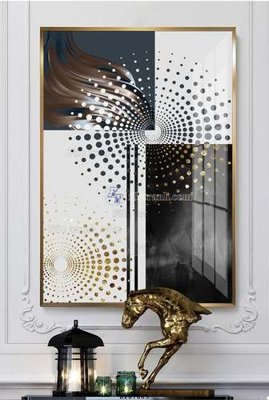 File tranh File tranh hiện đại pha lê gương KF67665 (file gốc) chủ đề phong thủy