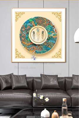 File in trần File tranh hiện đại pha lê gương KF67672 (bản gốc) hoa văn