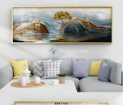 File gốc File tranh hiện đại pha lê gương KF67705 (in mica) làm bảng hiệu