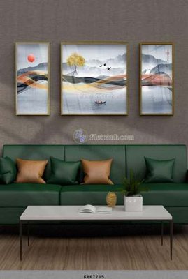 File in ấn File tranh hiện đại pha lê gương KF67715 chuyên nghiệp