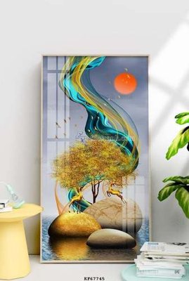 File in ấn File tranh hiện đại pha lê gương KF67745 (bản gốc) chất lượng cao