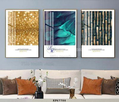 File in trần File tranh hiện đại pha lê gương KF67788 (bản gốc 3D) sống động
