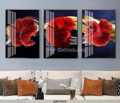 File tranh in trần 3D File tranh hiện đại pha lê gương KF67800 (ảnh gốc)