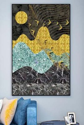 File in ấn File tranh hiện đại pha lê gương KF67855 chuyên nghiệp