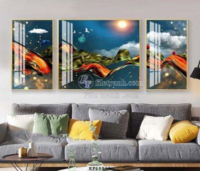 File gốc in tráng gương File tranh hiện đại pha lê gương KF68033 chi tiết